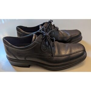 Ecco Shoes Mens‎ 9 EU 43 Helsinki Bike Toe Derby Black Leather Dress Formal